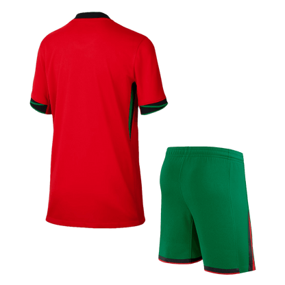 Kid's Portugal Home Jerseys Kit(Jersey+Shorts) Euro 2024 Go Game Wear