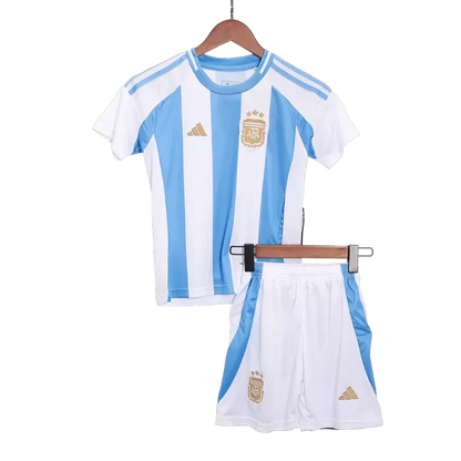 Argentina Home Kids Soccer Jerseys Kit Copa America 2024 Go Game Wear