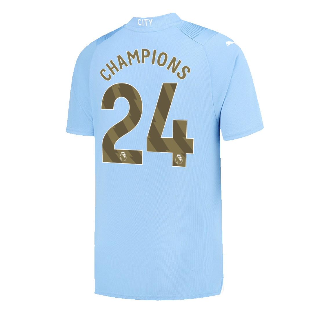 CHAMPIONS #24 Manchester City Home  Soccer Jersey 2023/24 Top Soccer Jerseys Store