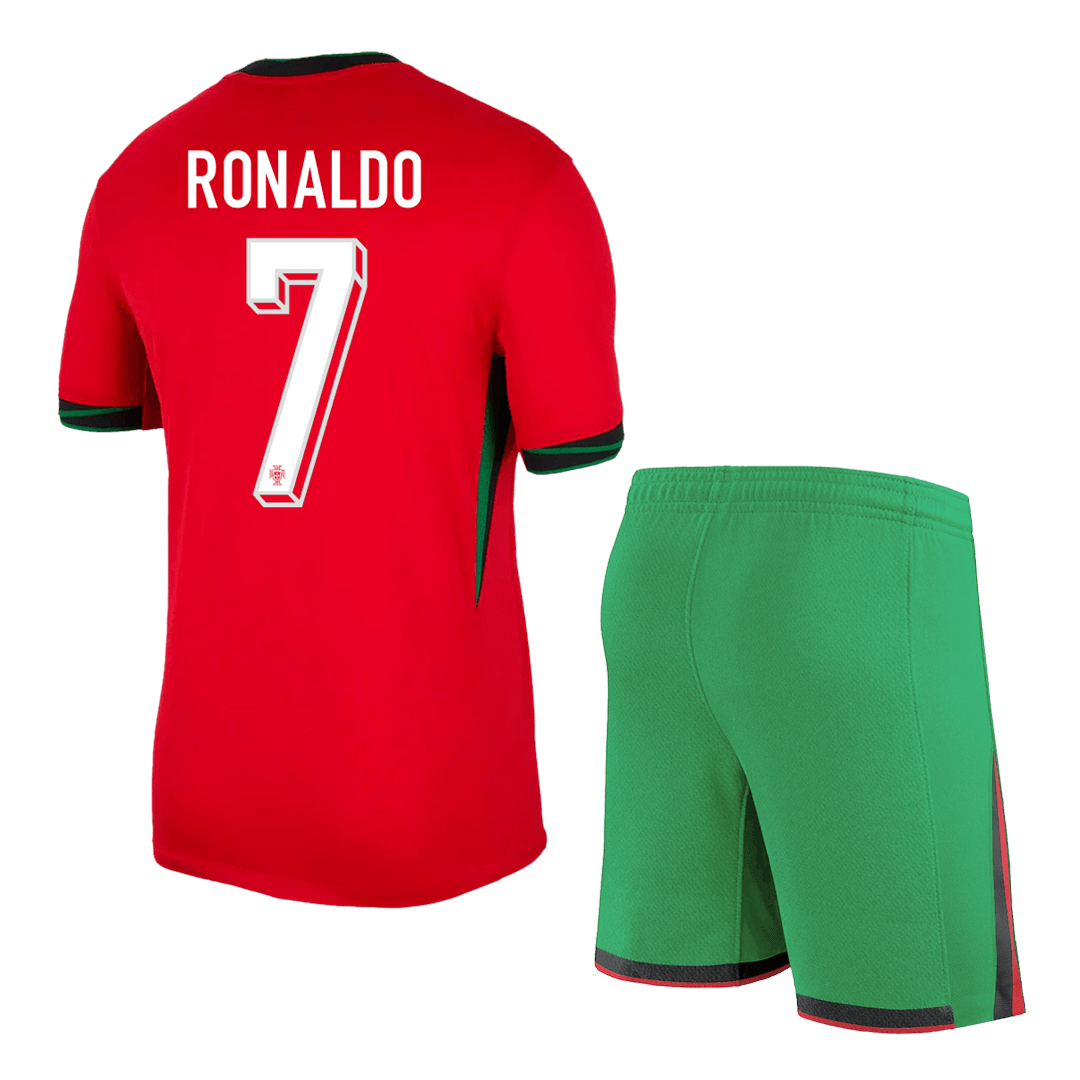 [Super Quailty] Men's Portugal RONALDO #7 Home Jersey (Jersey+Shorts) Kit Euro 2024 Go Game Wear