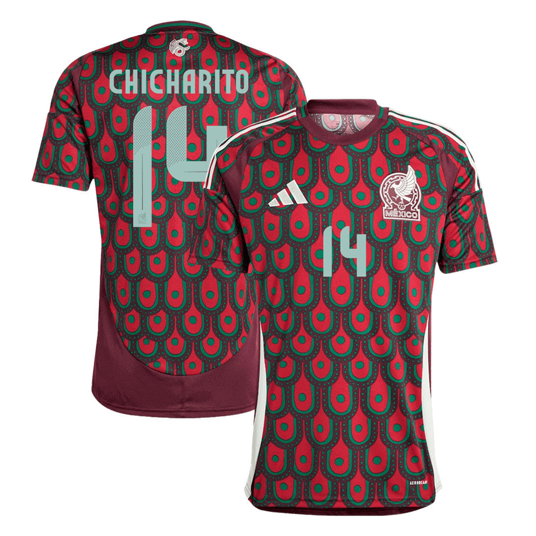 Men's Mexico CHICHARITO #14 Home Soccer Jersey Copa América 2024 Top Soccer Jerseys Store