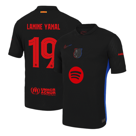 Player Version LAMINE YAMAL #19 Barcelona Away  Soccer Jersey 2024/25k - UCL?Spotify Logo Without Text? Top Soccer Jerseys Store