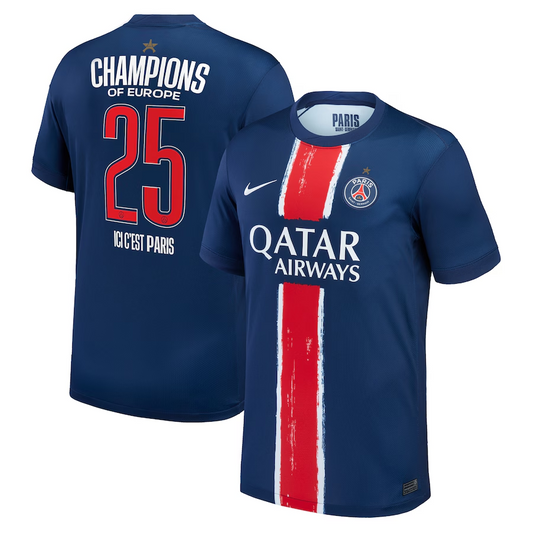 Player Verison PSG Home Soccer Jersey 2024/25 Special Edition-Champions of Europe 2025 Go Game Wear