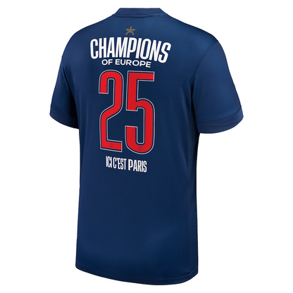 Kid's PSG Home Soccer Jersey Kit(Jersey+Shorts) 2024/25 Special Edition -Champions of Europe 2025 Go Game Wear