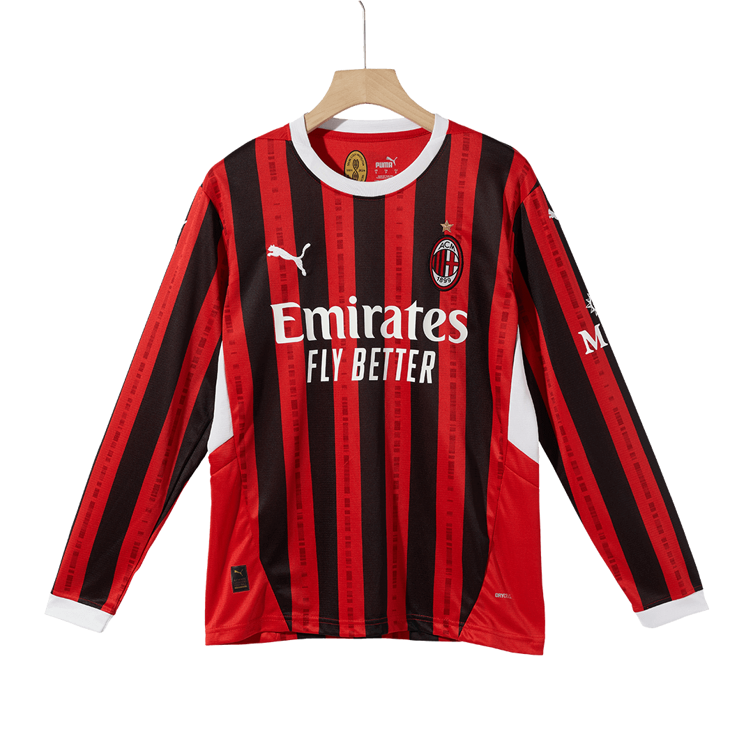AC Milan Home Long Sleeve  Soccer Jersey 2024/25 Top Soccer Jerseys Store