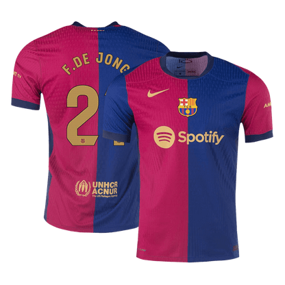 Player Version F.DE JONG #21 Barcelona Home  Soccer Jersey 2024/25 Top Soccer Jerseys Store