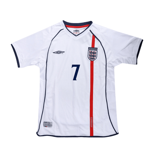 Retro BECKHAM #7 2002 England Home  Soccer Jersey Top Soccer Jerseys Store
