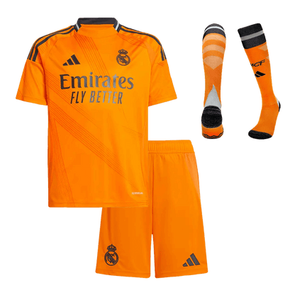 Kid's Real Madrid Away  Soccer Jersey Kit(Jersey+Shorts+Socks) 2024/25 Top Soccer Jerseys Store