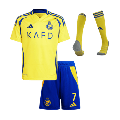 Kid's RONALDO #7 Al Nassr Home  Soccer Jersey Kit(Jersey+Shorts+Socks) 2024/25 Top Soccer Jerseys Store