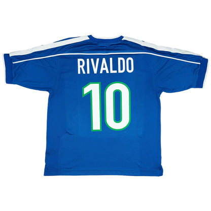 Brazil RIVALDO #10 Away Retro Soccer Jersey 1998