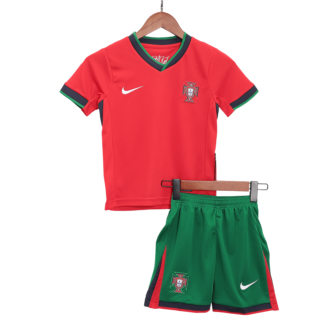 Kid's Portugal Home Jerseys Kit(Jersey+Shorts) Euro 2024 Go Game Wear
