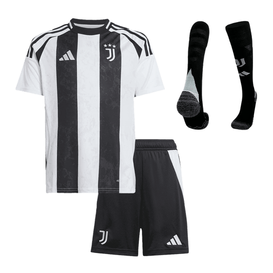Kid's Juventus Home  Soccer Jersey Kit(Jersey+Shorts+Socks) 2024/25 Top Soccer Jerseys Store