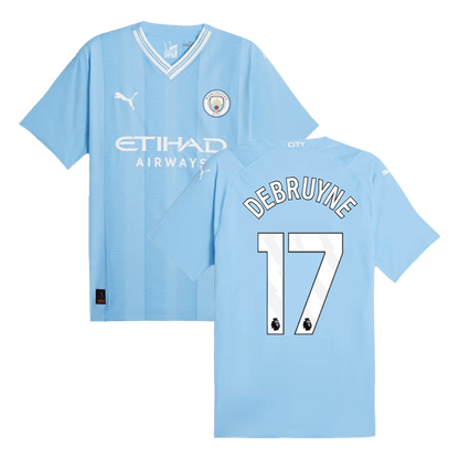 Player Version DE BRUYNE #17 Manchester City Home  Soccer Jersey 2023/24 Top Soccer Jerseys Store