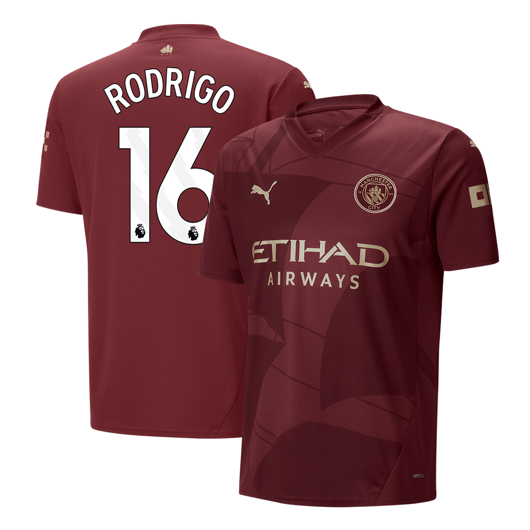 RODRIGO #16 Manchester City Third Away  Soccer Jersey 2024/25 Top Soccer Jerseys Store