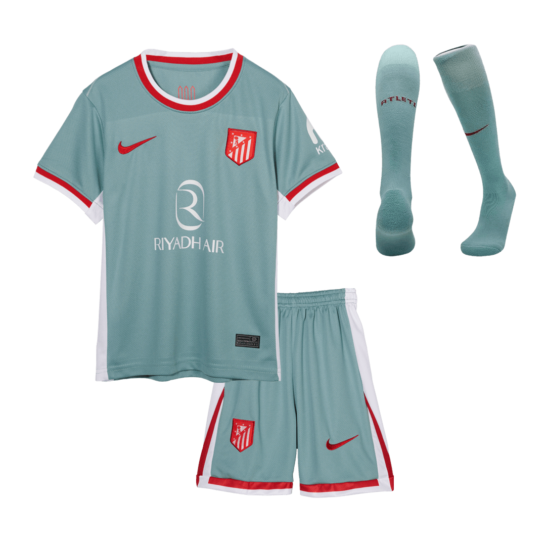 Kid's Atletico Madrid Away  Soccer Jersey Kit(Jersey+Shorts+Socks) 2024/25 Top Soccer Jerseys Store