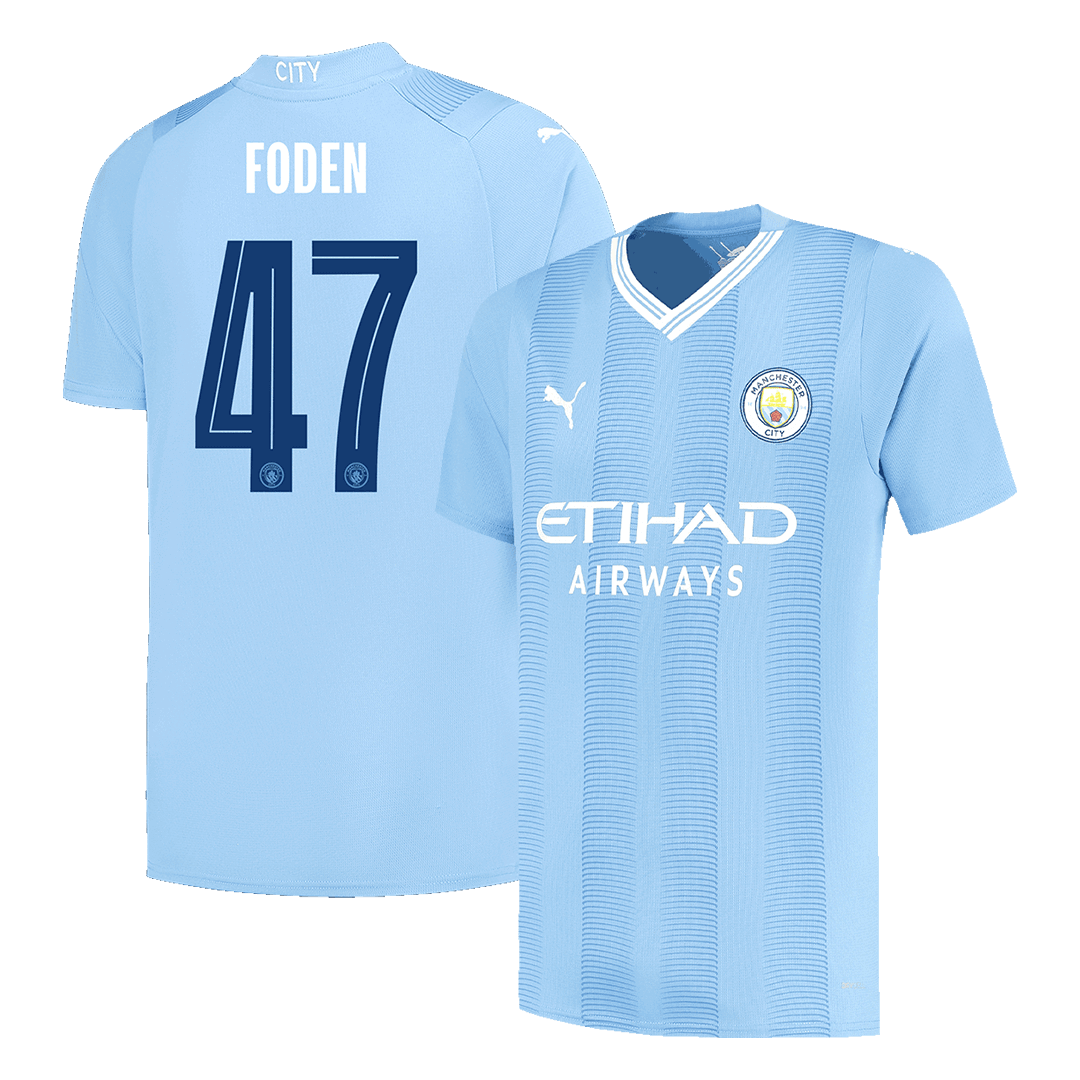 FODEN #47 Manchester City Home  Soccer Jersey 2023/24 - UCL Top Soccer Jerseys Store