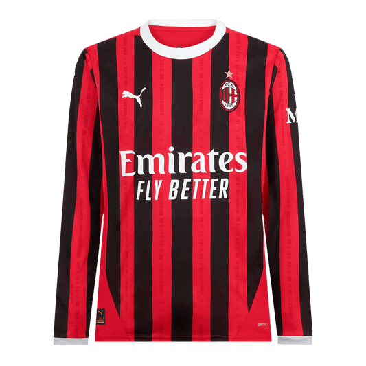 AC Milan Home Long Sleeve  Soccer Jersey 2024/25 Top Soccer Jerseys Store