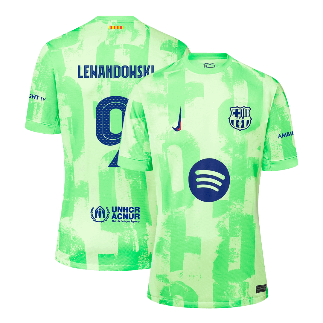 LEWANDOWSKI #9 Barcelona Third Away  Soccer Jersey 2024/25 - UCL?Spotify Logo Without Text? Top Soccer Jerseys Store