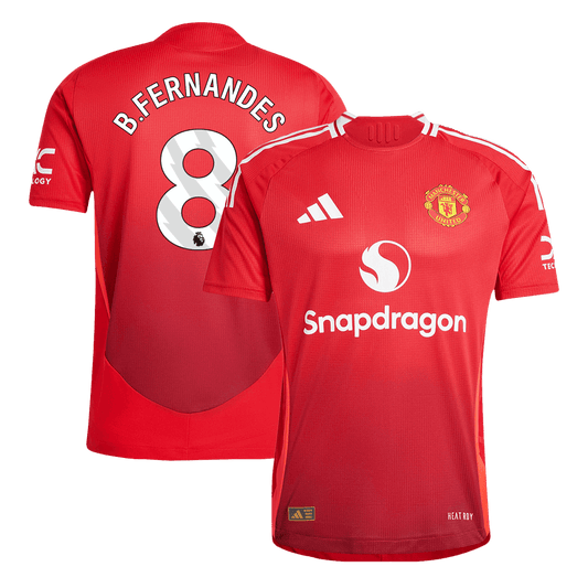 Player Version B.FERNANDES #8 Manchester United Home  Soccer Jersey 2024/25 Top Soccer Jerseys Store