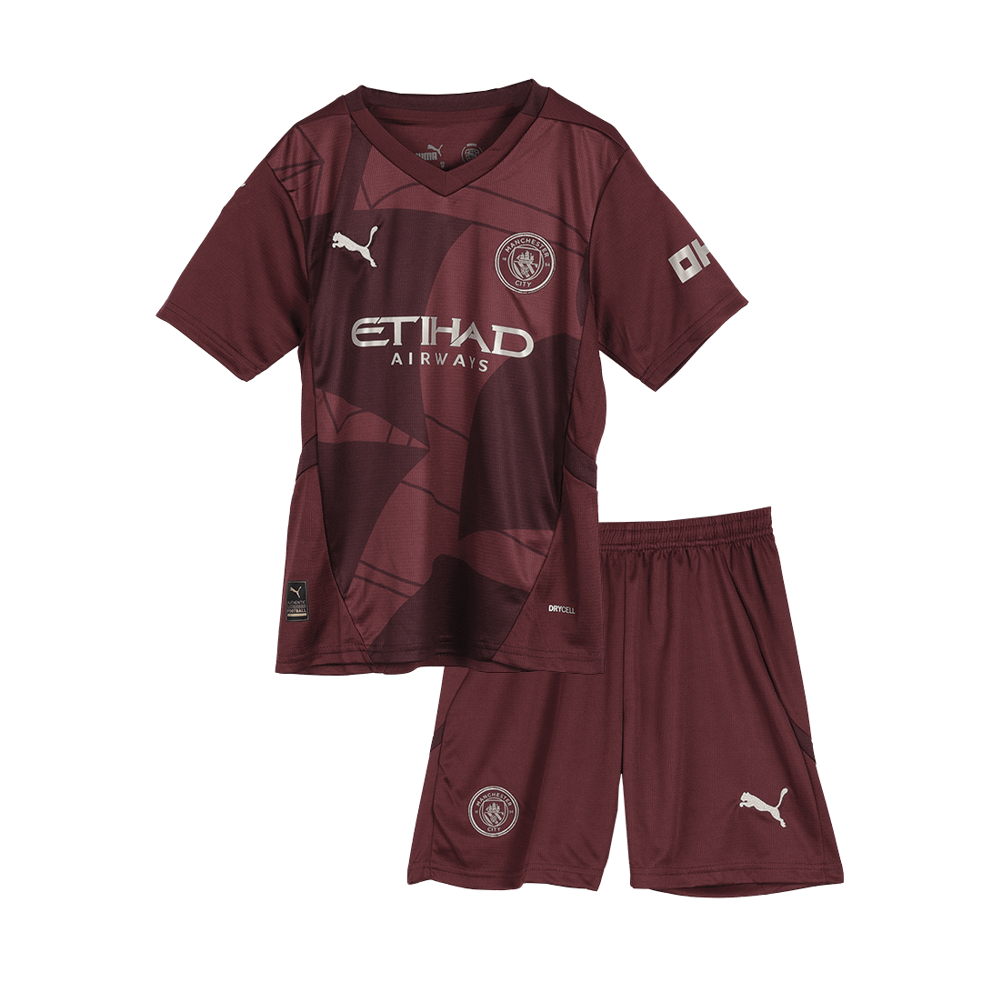 Kid's Manchester City Third Away  Soccer Jersey Kit(Jersey+Shorts) 2024/25 Top Soccer Jerseys Store