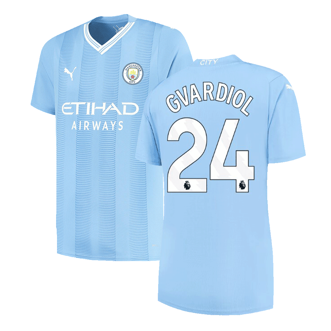 GVARDIOL #24 Manchester City Home  Soccer Jersey 2023/24 Top Soccer Jerseys Store