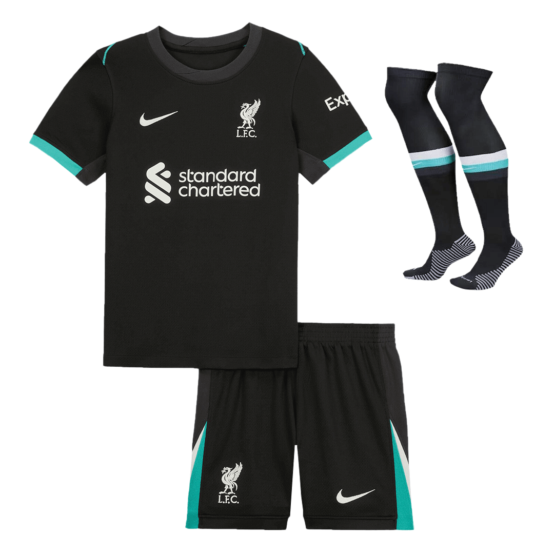 Kid's Liverpool Away  Soccer Jersey Kit(Jersey+Shorts+Socks) 2024/25 Top Soccer Jerseys Store