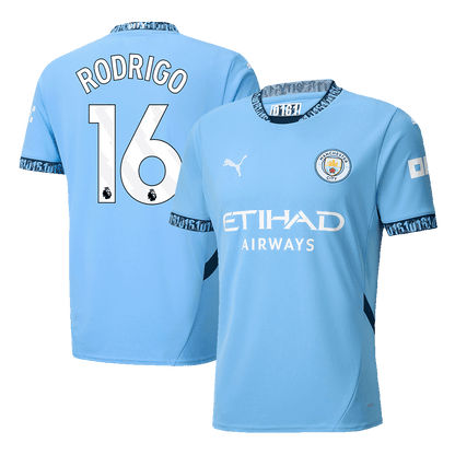 RODRIGO #16 Manchester City Home  Soccer Jersey 2024/25 Top Soccer Jerseys Store