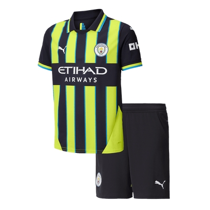 Kid's Manchester City Away  Soccer Jersey Kit(Jersey+Shorts) 2024/25 Top Soccer Jerseys Store