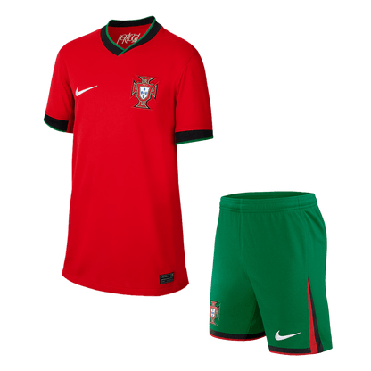 Kid's Portugal Home Jerseys Kit(Jersey+Shorts) Euro 2024 Go Game Wear