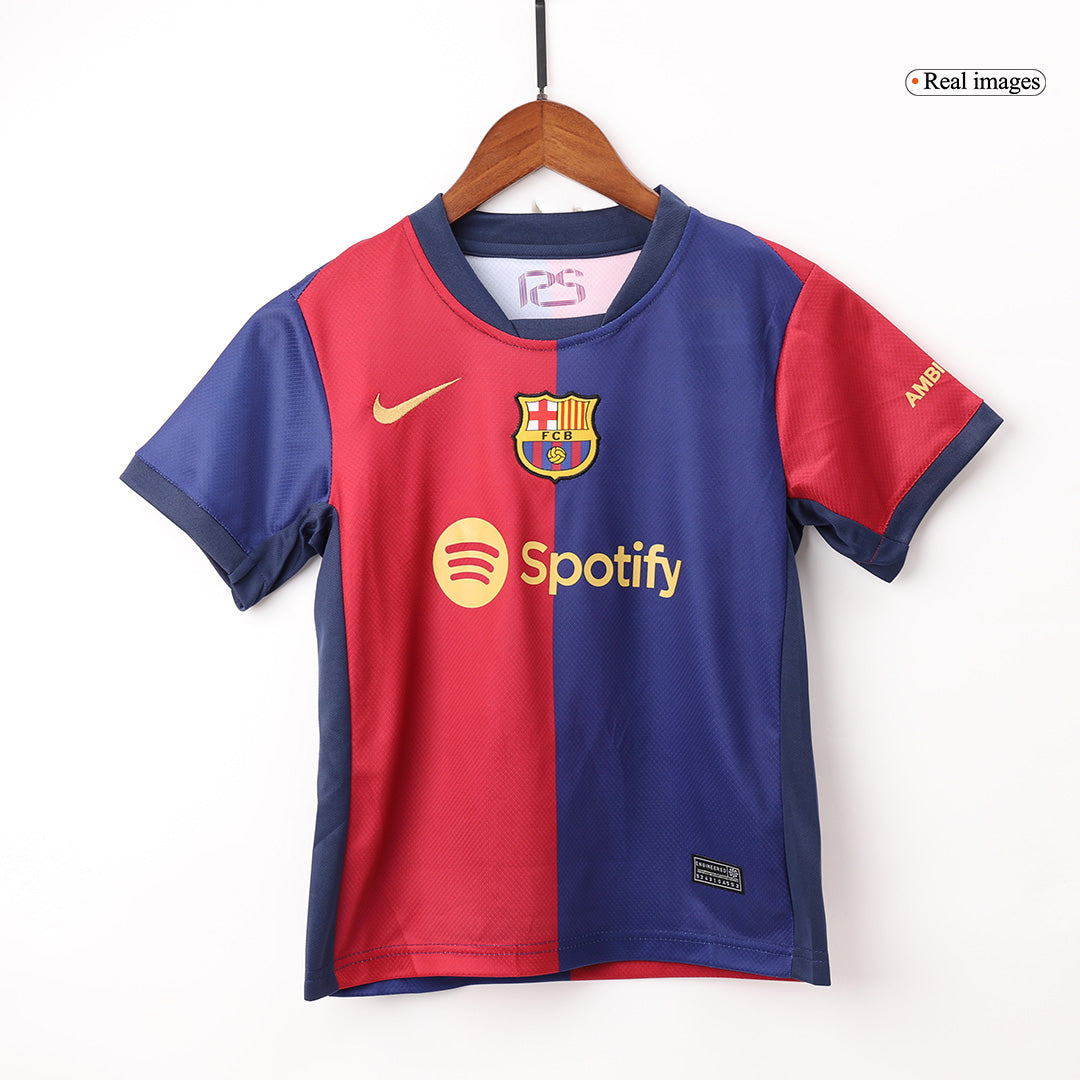 Kid's Barcelona Home  Soccer Jersey Kit(Jersey+Shorts+Socks) 2024/25 Top Soccer Jerseys Store