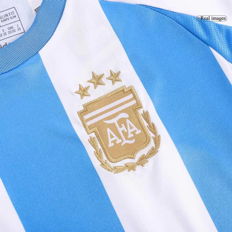 Argentina Home Kids Soccer Jerseys Kit Copa America 2024 Go Game Wear