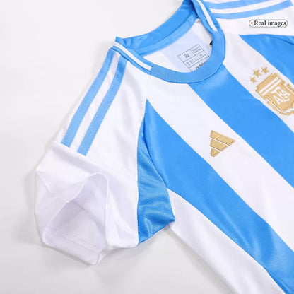 Argentina Home Kids Soccer Jerseys Kit Copa America 2024 Go Game Wear