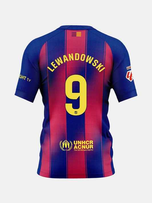 Barcelona Lewandowski #9 Home 2025/26 Soccer Jersey - La Liga topsoccerjerseys.com