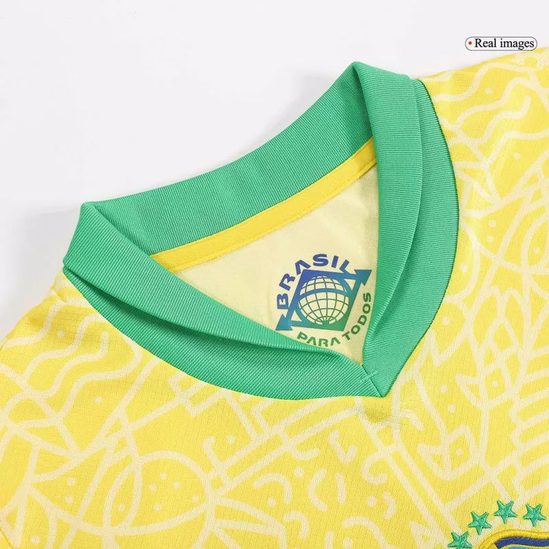 Brazil Kid‘s Home Soccer Jerseys (Jersey+Short) Kit 2024 Top Soccer Jerseys Store