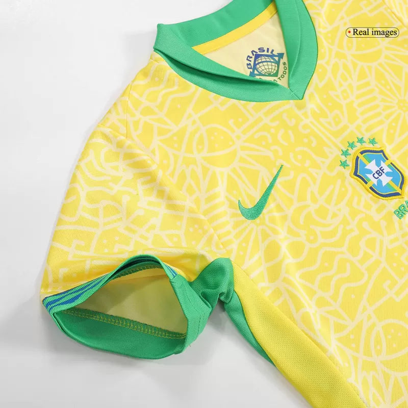 Brazil Kid‘s Home Soccer Jerseys (Jersey+Short) Kit 2024 Top Soccer Jerseys Store