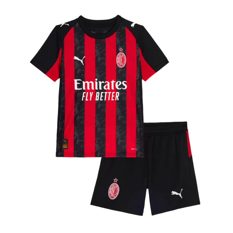 Kid's AC Milan Home Soccer Jersey Kit(Jersey+Shorts) 2025/26