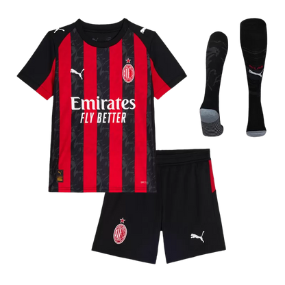 Kid's AC Milan Home Soccer Jersey Kit(Jersey+Shorts+Socks) 2025/26