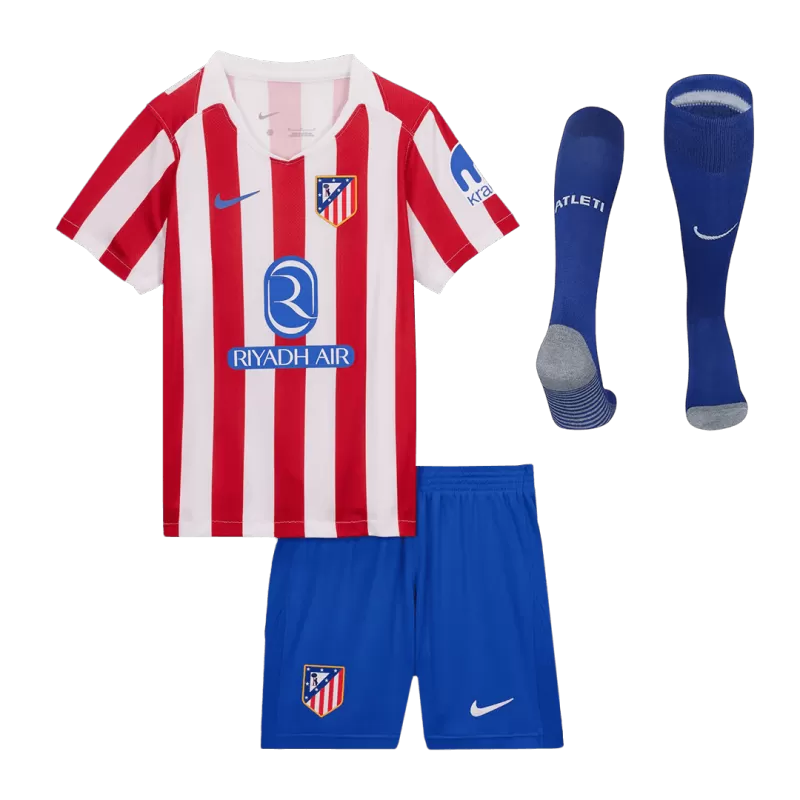 Kid's Atletico Madrid Home Soccer Jersey Kit(Jersey+Shorts+Socks) 2025/26
