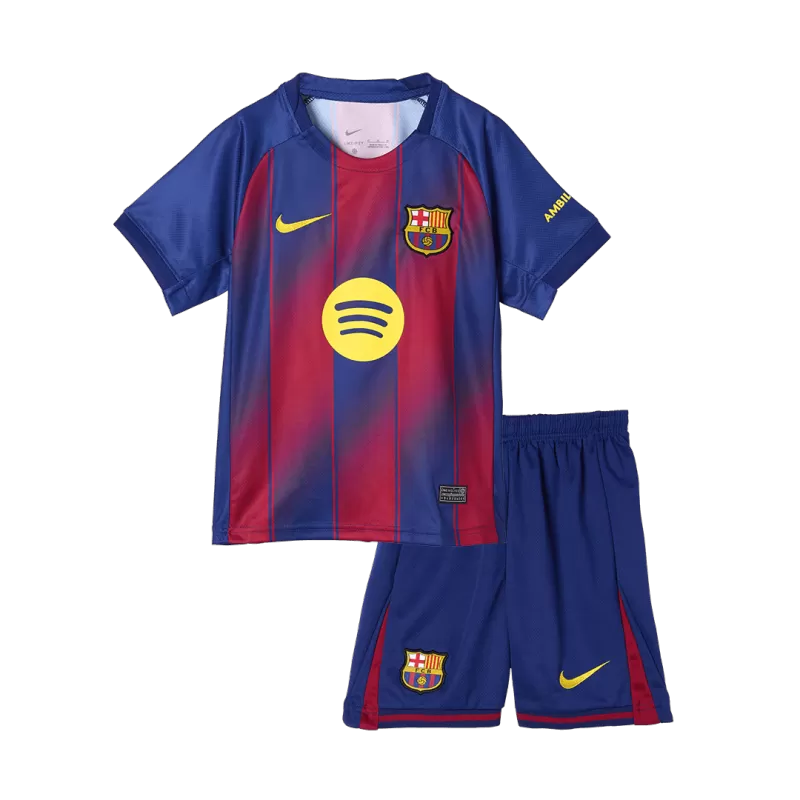 Kid‘s  Barcelona Home Soccer Jerseys (Jersey+Short) Kit 2025/26