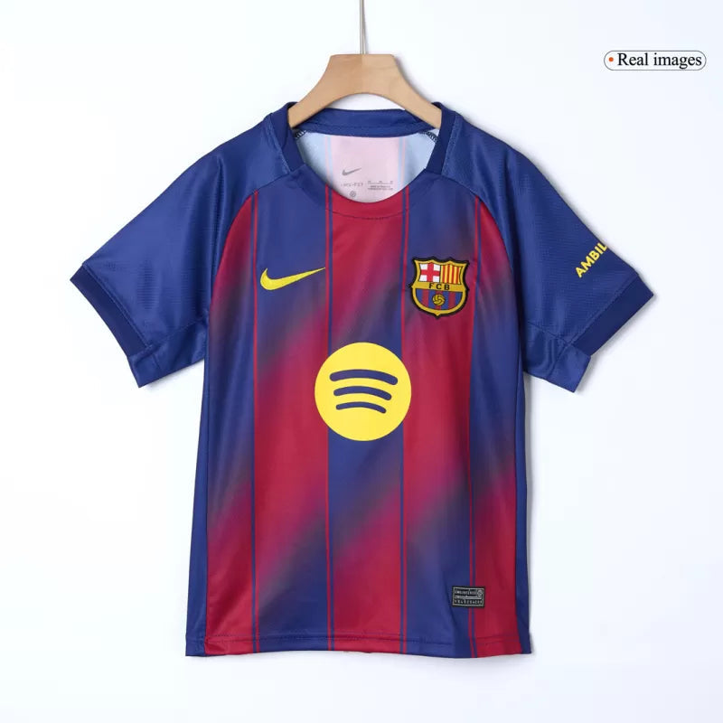 Kid‘s  Barcelona Home Soccer Jerseys (Jersey+Short) Kit 2025/26