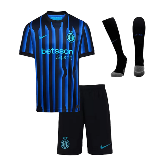 Kid's Inter Milan Home Soccer Jersey Kit(Jersey+Shorts+Socks) 2025/26