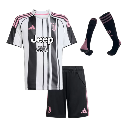 Kid's Juventus Home Soccer Jersey Kit(Jersey+Shorts+Socks) 2025/26
