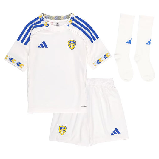 Kid's Leeds United Home Soccer Jersey Kit(Jersey+Shorts+Socks) 2025/26 Top Soccer Jerseys Store