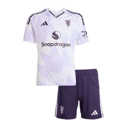 Kid's Manchester United Away Soccer Jersey Kit(Jersey+Shorts) 2025/26