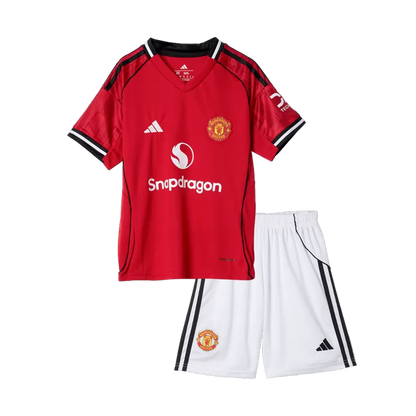 Kid's Manchester United Home Soccer Jersey Kit(Jersey+Shorts) 2025/26