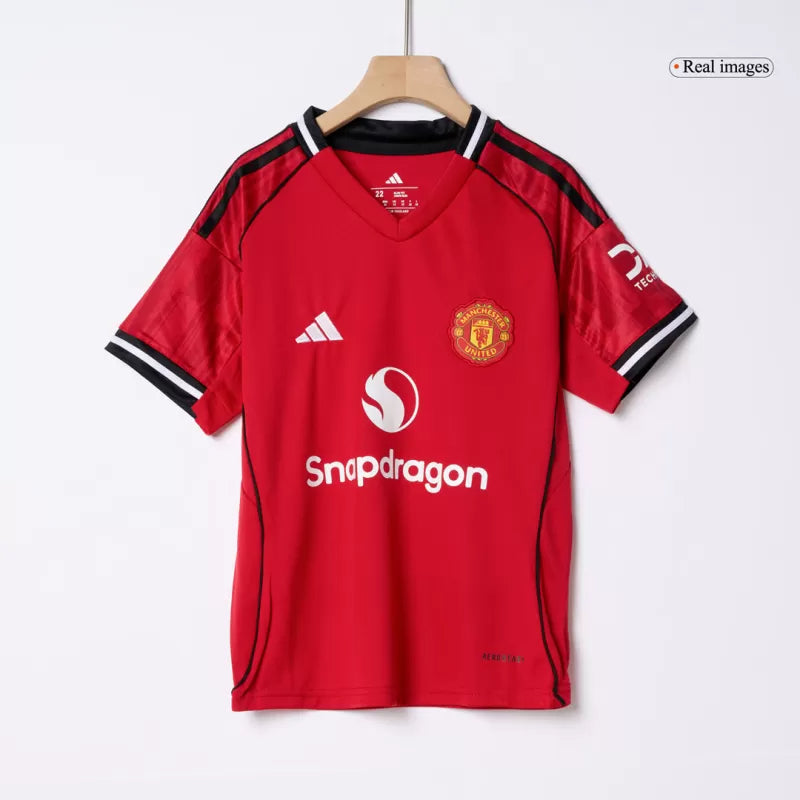 Kid's Manchester United Home Soccer Jersey Kit(Jersey+Shorts+Socks) 2025/26