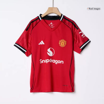 Kid's Manchester United Home Soccer Jersey Kit(Jersey+Shorts+Socks) 2025/26