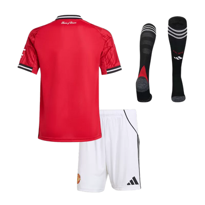 Kid's Manchester United Home Soccer Jersey Kit(Jersey+Shorts+Socks) 2025/26