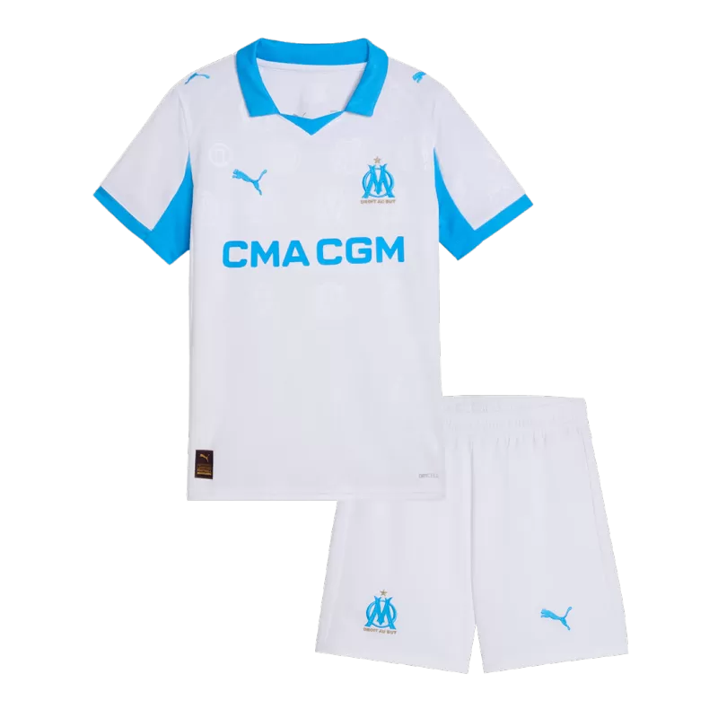 Kid's Marseille Home Soccer Jerseys Kit (Jersey+Shorts) 2025/26