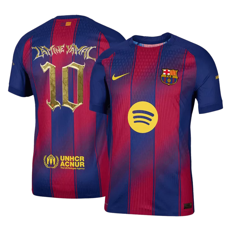 Player Version LAMINE YAMAL #10 Barcelona Home Soccer Jersey 2025/26- Kopa Trophy Edition